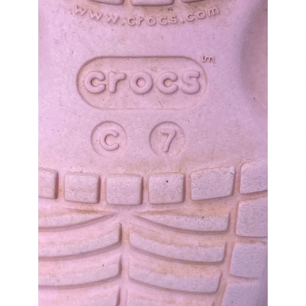 Crocs Toddler Classic Clog Pink Glitter Charms Panda Unicorn Size C7 206992-6SW